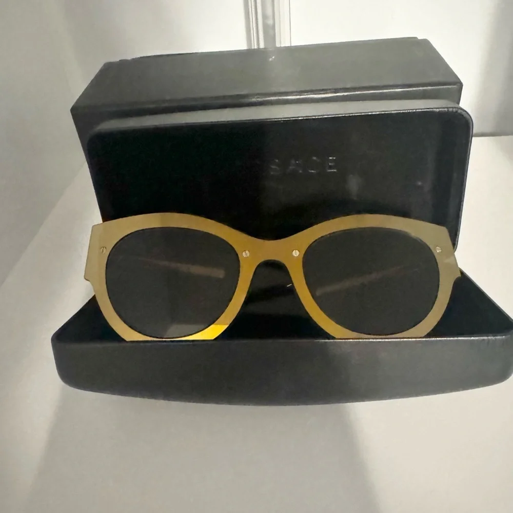 New Authentic Versace Black and Gold Sunglasses With Case and Box